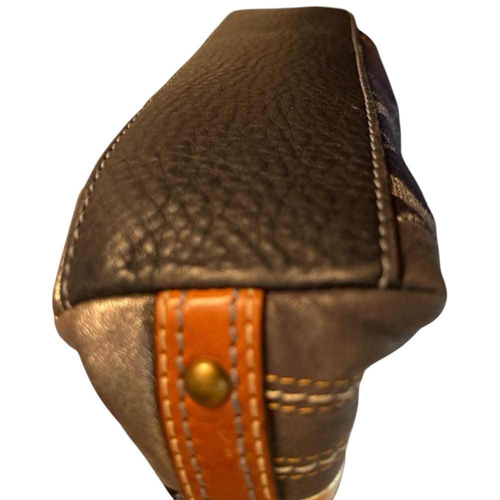 Coach Navy Leather , Denim Patchwork Bag Mixed Me… - image 7